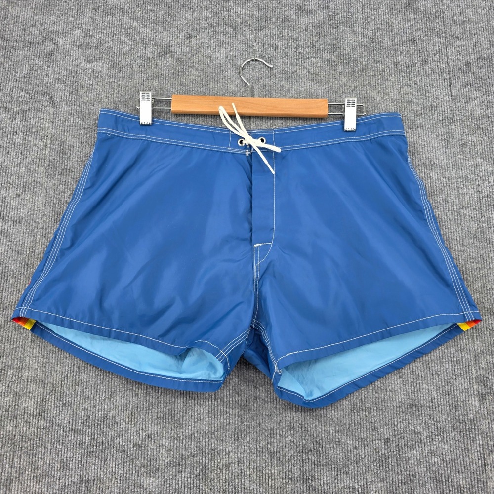 Sundek Mens Blue Rainbow Stripe Board Shorts Swim Trunks Size 35 Surf Beach